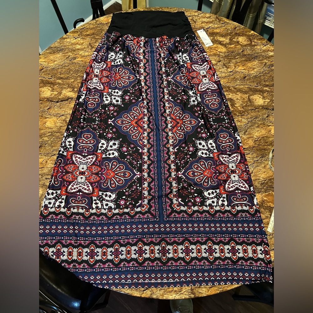 Kohl's A-Line Skirt with Paisley Print - Red and Blue Women’s XL